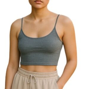 5/$25 Streetwear Society Crop Spaghetti Strap Tank Top Heather Grey Stretch M
